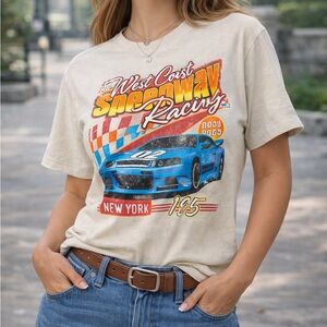 West Coast Speedway Racing Beige T-Shirt